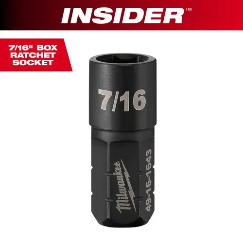 Impact Socket: 9/16" Drive, 7/16" Socket, Hex Drive
