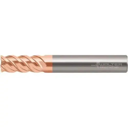 Corner Radius End Mill: 10 mm Dia, 22 mm LOC, 1 mm Radius, 4 Flutes, Solid Carbide TiAlSiN