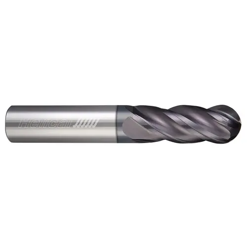 Ball End Mill: 1/2" Dia, 2" LOC, 4 Flute, Solid Carbide APLUS