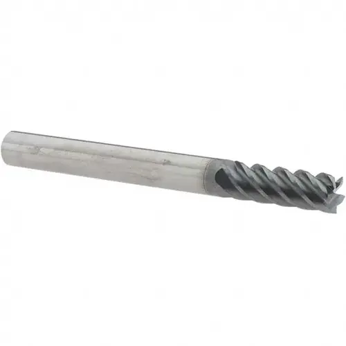 Square End Mill: 1/4 inch Dia, 3/4 inch LOC, 1/4 inch Shank Dia, 2-1/2 inch OAL, 5 Flutes, Solid Carbide AlTiN