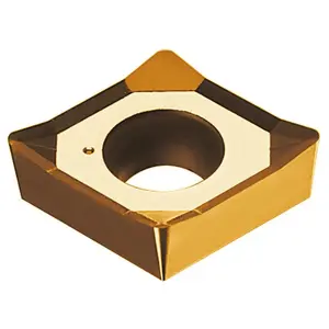 Arno 12386 Turning Insert: CCGT32.51FN-ALU AK10, Solid Carbide - Uncoated, Neutral, 9.67 mm Long, 9.53 mm Inscribed Circle, 0.4 mm Corner Radius, 80 degree Diamond