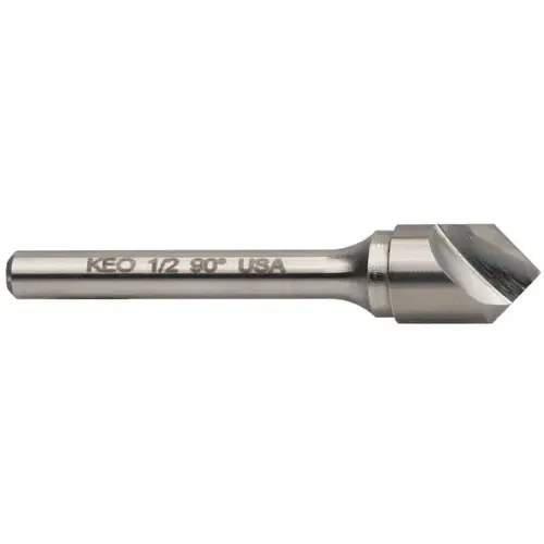 Countersink: 1/2" Head Dia, 60 degree Included Angle, 1 Flute, Cobalt Steel