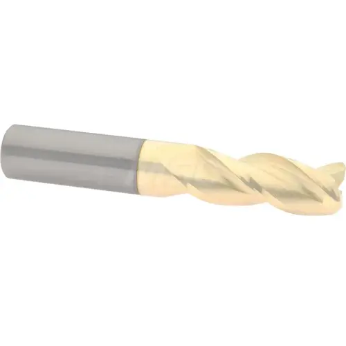 Corner Radius End Mill: 1/2" Dia, 1-1/4" LOC, 37 deg Helix, Corner Radius End, Centercutting ZrN Corner Radius End Mill: 1/2" Dia, 1-1/4" LOC, 37 deg Helix, Corner Radius End, Centercutting ZrN