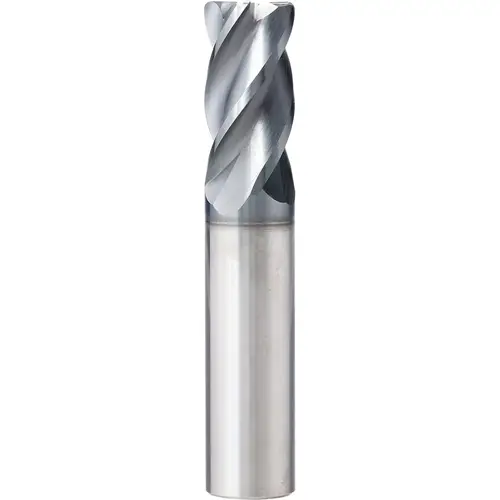 Corner Radius End Mill: 3/8" Dia, 1-1/2" LOC, 0.0600" Radius, 4 Flute, Solid Carbide AlCrN