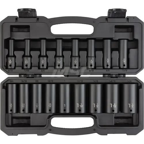 1/2 Inch Drive Deep 6-Point Impact Socket Set, 17-Piece (5/16 - 1-1/4 in.) 1/2 Inch Drive Deep 6-Point Impact Socket Set, 17-Piece (5/16 - 1-1/4 in.)