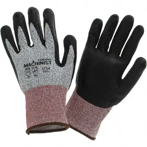 Cut, Puncture & Abrasive-Resistant Gloves: Size L, ANSI Cut A4, ANSI Puncture 4, Foam Nitrile, HPPE Cut, Puncture & Abrasive-Resistant Gloves: Size L, ANSI Cut A4, ANSI Puncture 4, Foam Nitrile, HPPE