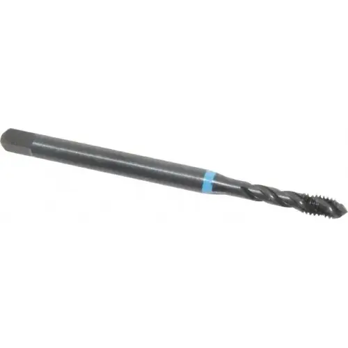 Spiral Flute Tap: M4x0.70 Metric Coarse, 3 Flutes, Modified Bottoming, 6H Class of Fit, Cobalt, Oxide Coated Spiral Flute Tap: M4x0.70 Metric Coarse, 3 Flutes, Modified Bottoming, 6H Class of Fit, Cobalt, Oxide Coated