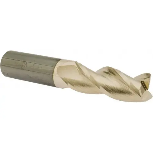 Corner Radius End Mill: 5/8" Dia, 1-5/8" LOC, 37 deg Helix, Corner Radius End, Centercutting ZrN Corner Radius End Mill: 5/8" Dia, 1-5/8" LOC, 37 deg Helix, Corner Radius End, Centercutting ZrN