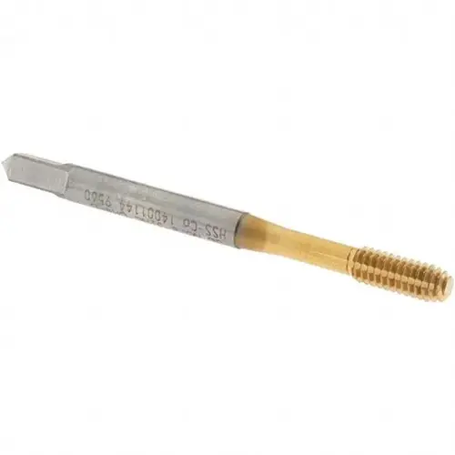 Thread Forming Tap: #8-32 UNC, Modified Bottoming, Cobalt, TiN Coated Thread Forming Tap: #8-32 UNC, Modified Bottoming, Cobalt, TiN Coated