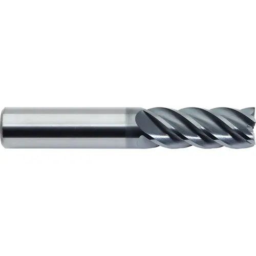 Square End Mill: 5/16" Dia, 1-1/4" LOC, 5 Flutes, Solid Carbide AlCrN