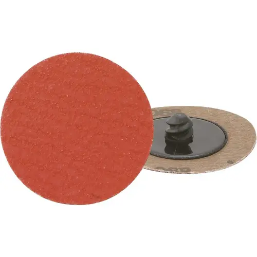 Quick-Change Disc: 3" Disc Dia, 40 Grit, Ceramic, Coated