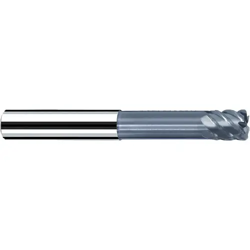 Corner Radius End Mill: 3/16" Dia, 3/16" LOC, 45 deg Helix, TiAlCrN Coated, Corner Radius End, Series Multispeed Corner Radius End Mill: 3/16" Dia, 3/16" LOC, 45 deg Helix, TiAlCrN Coated, Corner Radius End, Series Multispeed