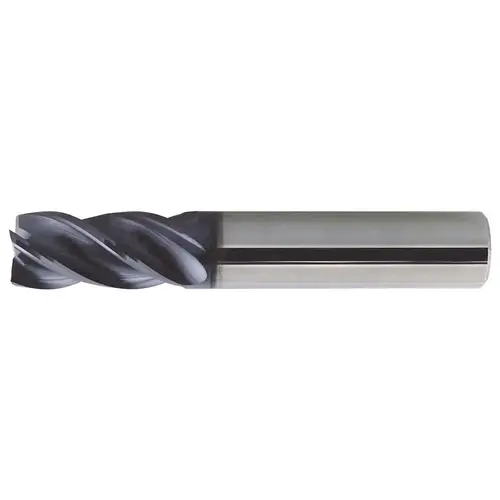 Square End Mill: 5/8" Dia, 3-1/4" LOC, 4 Flutes, Solid Carbide PowerLayer