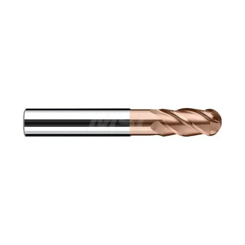 Ball End Mill: 2.00 mm Dia, 4.00 mm LOC, 4 Flute, Solid Carbide TiAlSiN