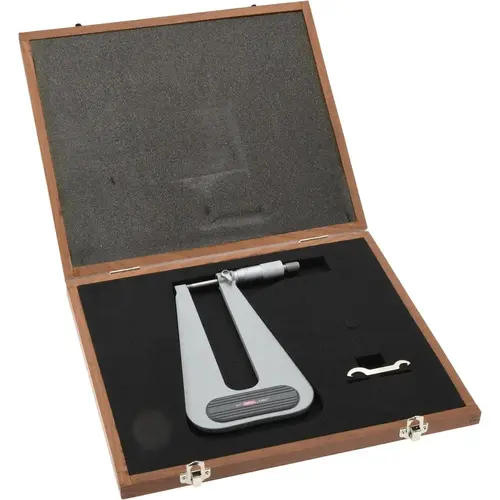 Mechanical Outside Micrometer: 1" Range, 0.0001" Graduation Lightweight Enamel