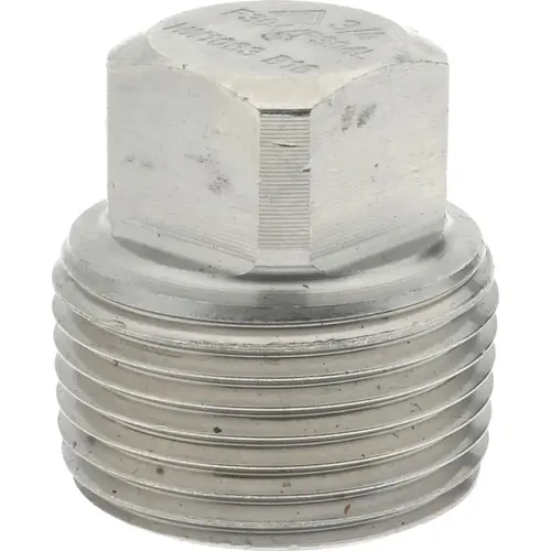 Pipe Square Head Plug: 3/4" Fitting, 304 & 304L Stainless Steel