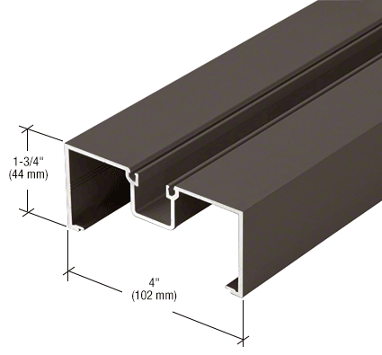 CRL-U.S. Aluminum J40222 4" Open Back Vertical Mullion/Door Jamb, Bronze Black Anodized - 24'-2" Stock Length