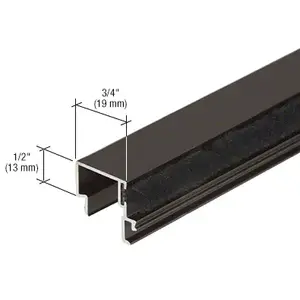 CRL-U.S. Aluminum DS04022 Snap-In Door Stop with Weatherstrip, Bronze Black Anodized - 21'-2"