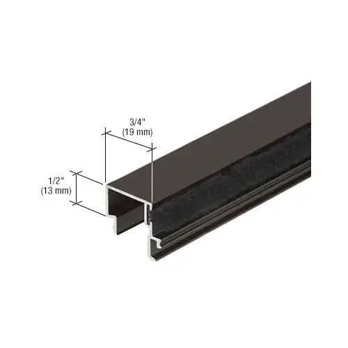 Snap-In Door Stop with Weatherstrip, Bronze Black Anodized - 21'-2"