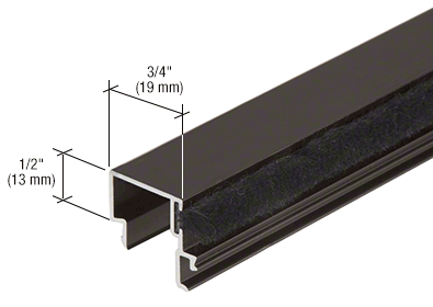 CRL-U.S. Aluminum DS04022 Snap-In Door Stop with Weatherstrip, Bronze Black Anodized - 21'-2" Stock Length