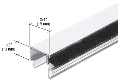 CRL-U.S. Aluminum DS04052 Snap-In Door Stop with Weatherstrip, White KYNAR Paint - 21'-2" Stock Length