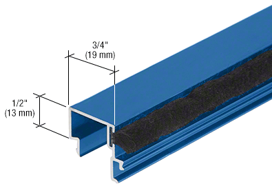 CRL-U.S. Aluminum DS04071 Snap-In Door Stop with Weatherstrip, with Wide Stile, Custom Paint - 21'-2" Stock Length