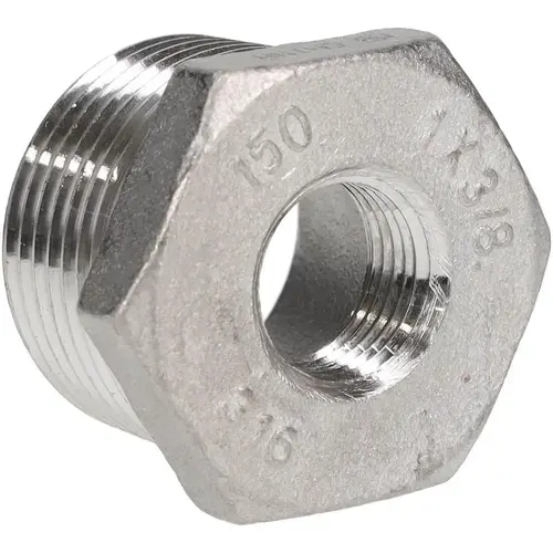 Pipe Bushing: 1 x 3/8" Fitting, 316 Stainless Steel - pack of 2 Pipe Bushing: 1 x 3/8" Fitting, 316 Stainless Steel - pack of 2