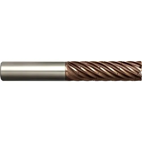 Corner Radius End Mill: 1/2" Dia, 1-1/4" LOC, 0.03" Radius, 9 Flutes, Solid Carbide