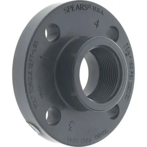1-1/2" PVC Plastic Pipe Flange (One Piece) 1-1/2" PVC Plastic Pipe Flange (One Piece)