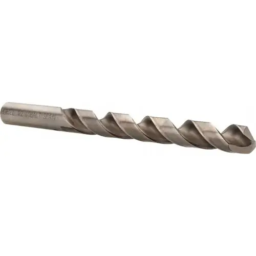 Jobber Length Drill Bit: 1/2" Dia, 135 degree, Cobalt Bright/Uncoated