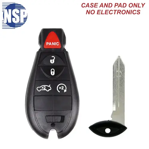 DART 5-BTN SMART KEY SHELL WITH E-KEY - L,U,P,T,RS