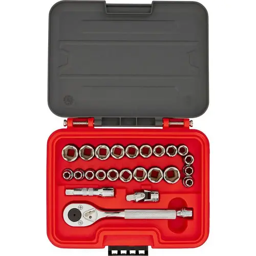 Socket Set: 25 Pc, 3/16 to 3/4" Socket