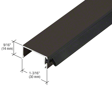 CRL-U.S. Aluminum 1G04622 Dark Bronze/Black Anodized Class 1 IG500 Door Stop with Weatherseal - 21'-2" Stock Length