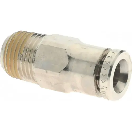 Push-To-Connect Tube to Male & Tube to Male BSPT Tube Fitting: Adapter, Straight, 1/8" Thread
