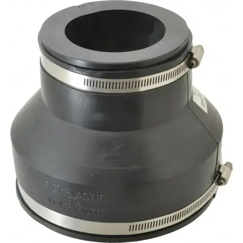 6 x 3" PVC Flexible Pipe Coupling with Clamp