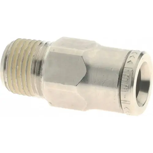 Push-To-Connect Tube to Male & Tube to Male BSPT Tube Fitting: Adapter, Straight, 1/8" Thread Push-To-Connect Tube to Male & Tube to Male BSPT Tube Fitting: Adapter, Straight, 1/8" Thread