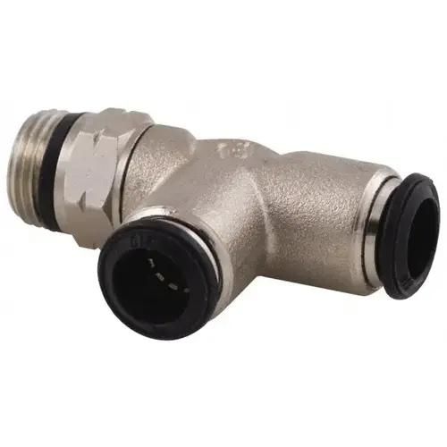 Push-To-Connect Tube to Universal Thread Tube Fitting: Swivel Run Tee, 1/2" Thread