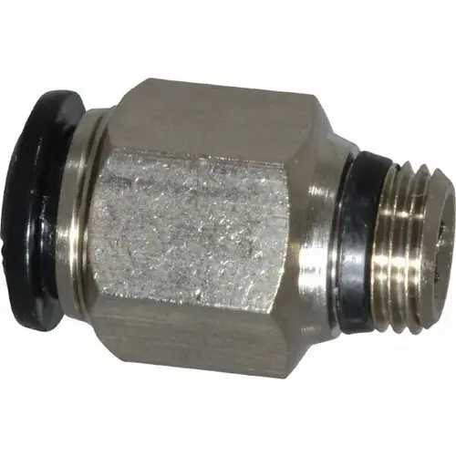 Push-To-Connect Tube to Universal Thread Tube Fitting: Male, Straight, 1/8" Thread