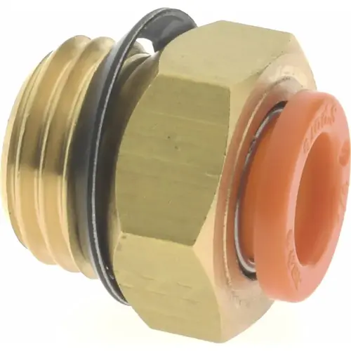 Push-to-Connect Tube Fitting: Connector, 1/4" Thread, 1/4" OD Push-to-Connect Tube Fitting: Connector, 1/4" Thread, 1/4" OD