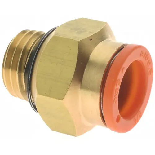 Push-to-Connect Tube Fitting: Connector, 1/4" Thread, 3/8" OD Push-to-Connect Tube Fitting: Connector, 1/4" Thread, 3/8" OD