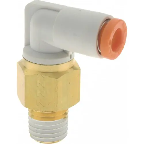 Push-to-Connect Tube Fitting: Male Elbow, 1/8" Thread, 5/32" OD