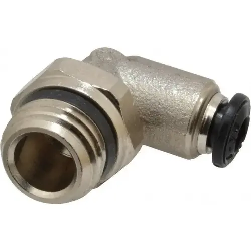 Push-To-Connect Tube to Universal Thread Tube Fitting: Swivel Elbow, 1/4" Thread