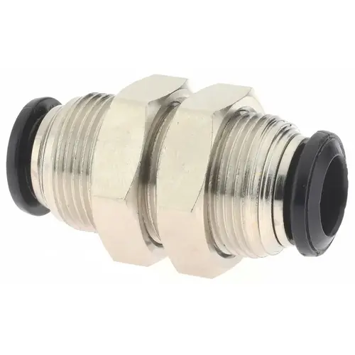 Push-To-Connect Tube to Tube Tube Fitting: Bulkhead Union, M16 x 1 Thread Push-To-Connect Tube to Tube Tube Fitting: Bulkhead Union, M16 x 1 Thread