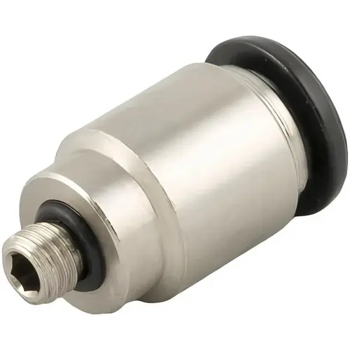 Push-To-Connect Tube to Metric Thread Tube Fitting: Male with Internal Hex, Straight, M5 Thread Push-To-Connect Tube to Metric Thread Tube Fitting: Male with Internal Hex, Straight, M5 Thread