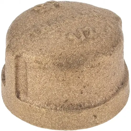 Brass Pipe End Cap: 1/2" Fitting, Threaded, FNPT, Class 125 Brass Pipe End Cap: 1/2" Fitting, Threaded, FNPT, Class 125
