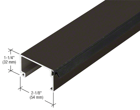 CRL-U.S. Aluminum 1G20022 Dark Bronze/Black Anodized Class 1 Door Stop with Weatherseal - 21'-2" Stock Length