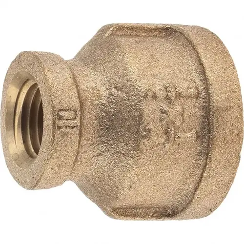 Brass Pipe Reducing Coupling: 1/2 x 1/4" Fitting, Threaded, FNPT x FNPT, Class 125 Brass Pipe Reducing Coupling: 1/2 x 1/4" Fitting, Threaded, FNPT x FNPT, Class 125