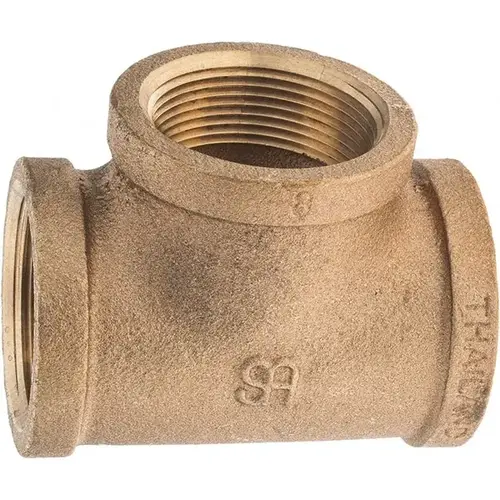 Brass Pipe Tee: 1-1/2" Fitting, Threaded, FNPT x FNPT x FNPT, Class 125