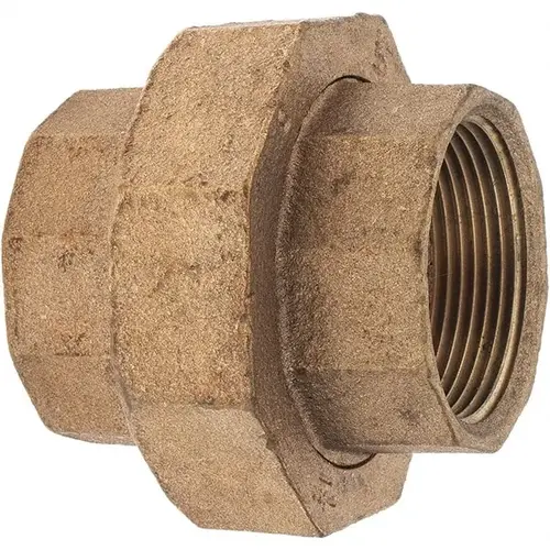 Brass Pipe Union: 1-1/2" Fitting, Threaded, FNPT x FNPT, Class 125 Brass Pipe Union: 1-1/2" Fitting, Threaded, FNPT x FNPT, Class 125