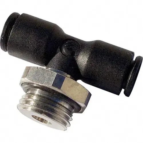 Push-To-Connect Tube Fitting: Male Branch Tee, 3/8" Thread Push-To-Connect Tube Fitting: Male Branch Tee, 3/8" Thread